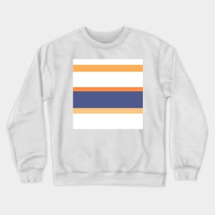 A fine compound of Twilight, White, Topaz, Rajah and Orangeish stripes. Crewneck Sweatshirt